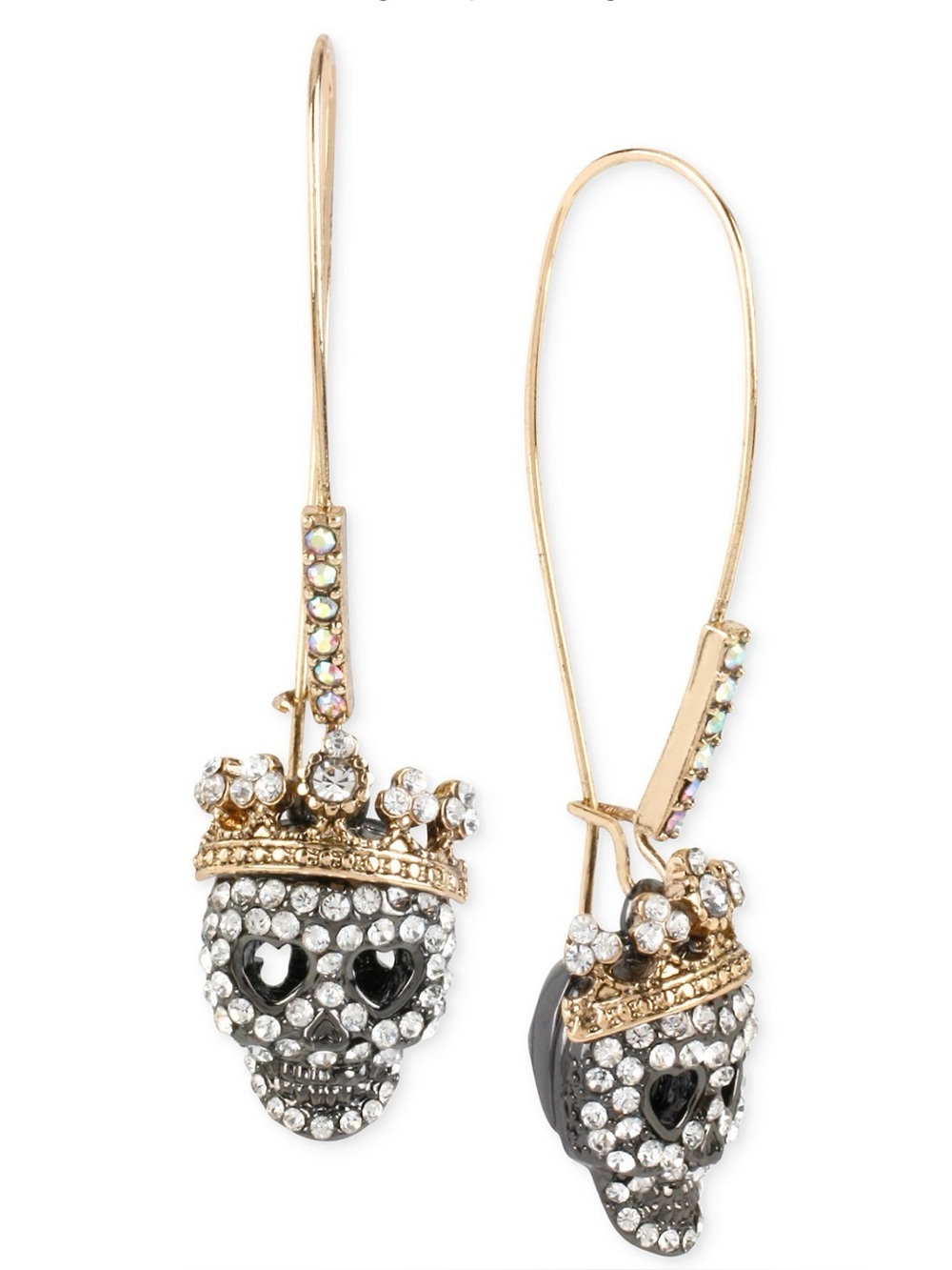 Crystal Skull with crown Earrings